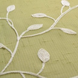 Cortina Rural Transparente Feita Sob Medida Cortina Respirável Bordado De Folhas Sala De Estar