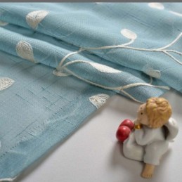 Cortina Rural Transparente Feita Sob Medida Cortina Respirável Bordado De Folhas Sala De Estar