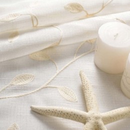 Cortina Rural Transparente Feita Sob Medida Cortina Respirável Bordado De Folhas Sala De Estar