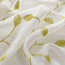 Cortina Rural Transparente Feita Sob Medida Cortina Respirável Bordado De Folhas Sala De Estar