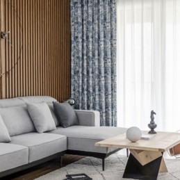 Cortina De Linho De Algodão Estilo Rural Feita Sob Medida, Cortina Semi Blackout Com Estampa De Janela Saliente Para Quarto
