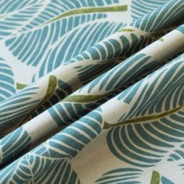 Cortina Blackout Moderna Max Feita Sob Medida Com Estampa De Folhas Verdes Para Quarto