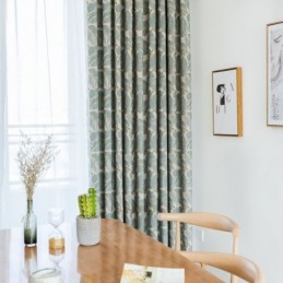 Cortina Blackout Moderna Max Feita Sob Medida Com Estampa De Folhas Verdes Para Quarto