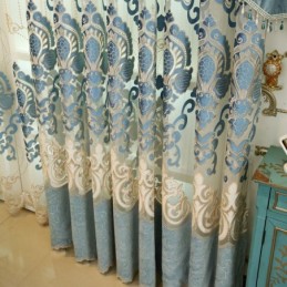 Cortina Estilo Europeu Feita Sob Medida Cortina Simples Bordada Para Sala De Estar Quarto
