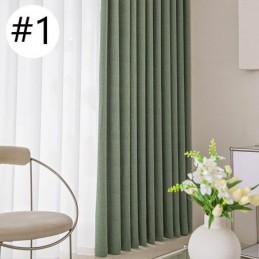 Cortinas De Cor Sólida Elegantes Para Janelas De Quarto E Sala De Estar