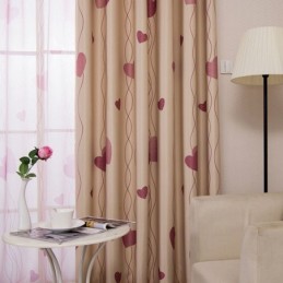 Cortinas De Escurecimento De Painel De Janela Com Estampa De Coração Para Sala De Estar E Quarto