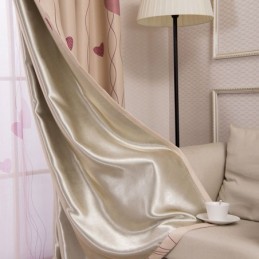 Cortinas De Escurecimento De Painel De Janela Com Estampa De Coração Para Sala De Estar E Quarto