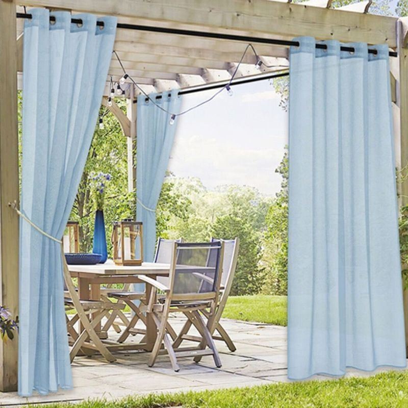 Cortinas Transparentes Para Áreas Externas, Cortinas De Voile À Prova D'Água Para Privacidade Em Pérgola E Varanda