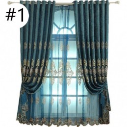 Cortina De Chenille Sob Medida, Estilo Europeu, Bordado Floral