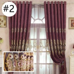 Cortina De Chenille Sob Medida, Estilo Europeu, Bordado Floral