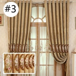 Cortina De Chenille Sob Medida, Estilo Europeu, Bordado Floral