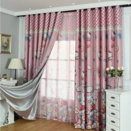 Cortinas Blackout Infantis Com Estampa De Gato, Linda Cortina Para Janela De Quarto De Menina Feita Sob Medida