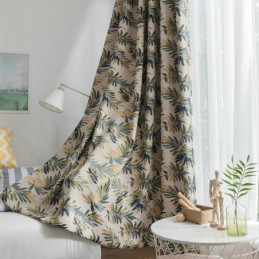 Cortina Blackout Thicken Max Feita Sob Medida Cortina Jacquard Com Folhas De Bananeira Verde Para Escurecer Ambientes