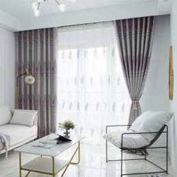 Cortinas Blackout Modernas Com Tecido Jacquard Em Formato De Árvore