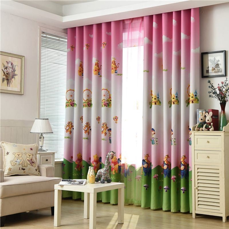 Cortina Blackout De Desenho Animado Feita Sob Medida Cortina Com Estampa Do Ursinho Pooh Para Quarto De Criança