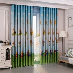 Cortina Blackout De Desenho Animado Feita Sob Medida Cortina Com Estampa Do Ursinho Pooh Para Quarto De Criança