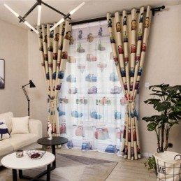 Cortinas Blackout Infantis Com Estampa De Carro E Desenho Animado Para Decoração De Janelas