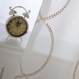 Cortina Moderna Transparente Respirável Feita Sob Medida, Cortina Com Bordado Em 8 Formatos Para Sala De Estar