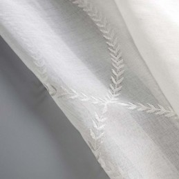 Cortina Moderna Transparente Respirável Feita Sob Medida, Cortina Com Bordado Em 8 Formatos Para Sala De Estar