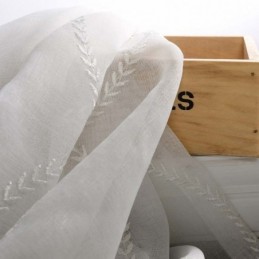 Cortina Moderna Transparente Respirável Feita Sob Medida, Cortina Com Bordado Em 8 Formatos Para Sala De Estar