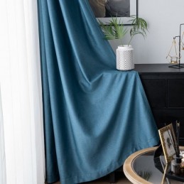 Cortinas Blackout De Linho De Luxo, Cor Sólida, Feita Sob Medida, Para Quarto E Sala De Estar