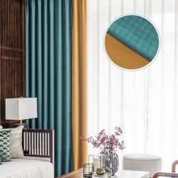 Cortina Jacquard Pied-De-Poule Sob Medida, Cortina Blackout Para Sala De Estar E Quarto