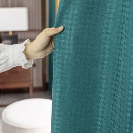 Cortina Jacquard Pied-De-Poule Sob Medida, Cortina Blackout Para Sala De Estar E Quarto