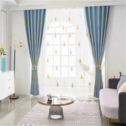 Cortina Moderna Bordada Com Chamas Feita Sob Medida Para Cortinas De Sombreamento Para Sala De Estar E Quarto