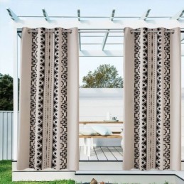 Cortinas Externas À Prova D'Água Com Estampa Geométrica Para Varanda E Gazebo