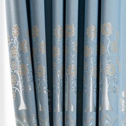 Cortina Com Estampa De Árvores Feita Sob Medida, Conjunto De Cortinas De Linho Texturizadas Para Janela De Quarto