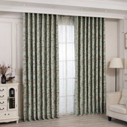 Cortina Blackout Americana Pastoral Com Estampa De Pássaros, Feita Sob Medida, Para Sala De Estar E Quarto