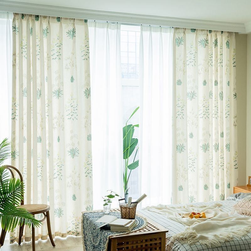 Cortinas Blackout Com Estampa Tropical, Cortinas De Folhas Verdes Sob Medida Para Quarto
