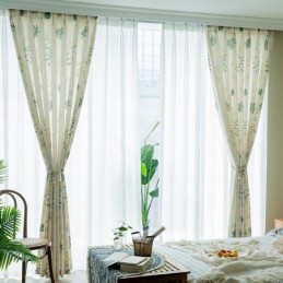 Cortinas Blackout Com Estampa Tropical, Cortinas De Folhas Verdes Sob Medida Para Quarto