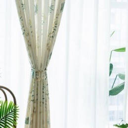 Cortinas Blackout Com Estampa Tropical, Cortinas De Folhas Verdes Sob Medida Para Quarto