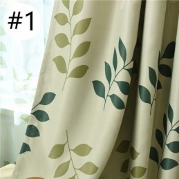 Cortinas Blackout Estampadas Com Folhas Pastorais Para Sala De Estar