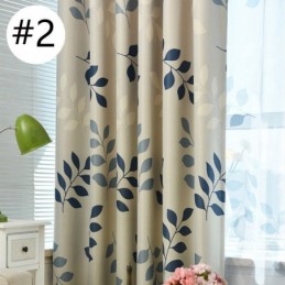 Cortinas Blackout Estampadas Com Folhas Pastorais Para Sala De Estar