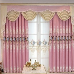 Cortina Para Casa Feita Sob Medida Cortina Estilo Europeu Bordado Floral