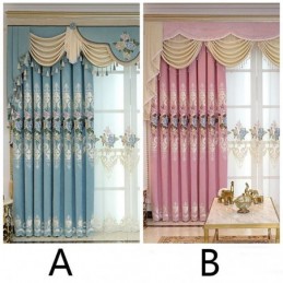 Cortina Para Casa Feita Sob Medida Cortina Estilo Europeu Bordado Floral