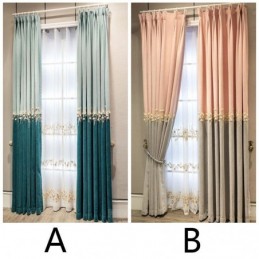 Cortina Blackout Sob Medida Cortina Decorativa Bordada Com Flores Nórdicas