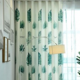 Cortina Sob Medida Cortina Com Estampa De Plantas Frescas Para Janela