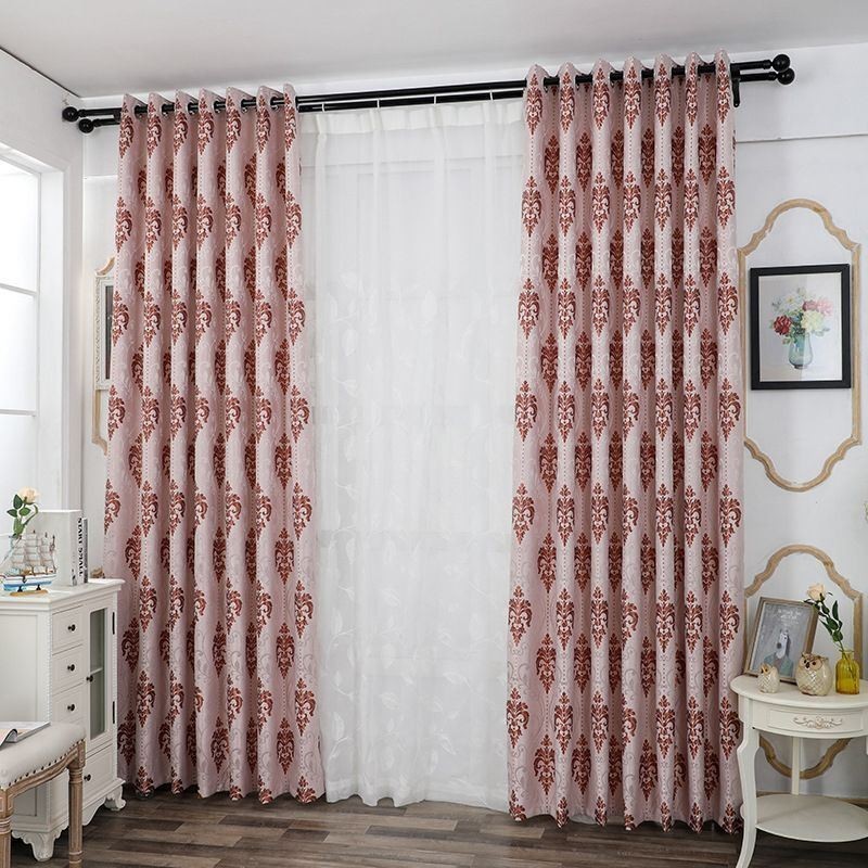Cortinas Modernas De Tecido Jacquard Europeu De Chenille Para Sala De Estar, Sala De Jantar E Quarto