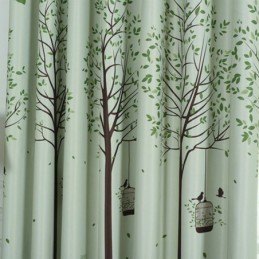 Cortinas Pastorais Modernas Com Estampa De Árvore Para Sala De Estar E Quarto