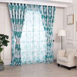 Cortinas Modernas Com Estampa Tropical E Folhas Verdes Para Sala De Estar