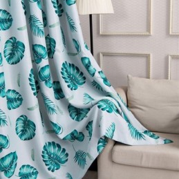 Cortinas Modernas Com Estampa Tropical E Folhas Verdes Para Sala De Estar