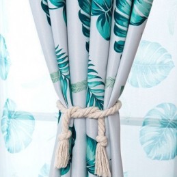 Cortinas Modernas Com Estampa Tropical E Folhas Verdes Para Sala De Estar
