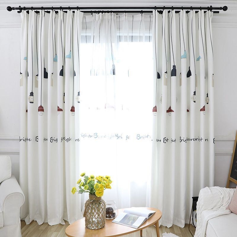 Cortina Estampada Moderna Feita Sob Medida, Padrão Lustre Blackout Para Sala De Estar