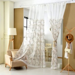 Cortinas Pastorais Americanas Transparentes Com Padrão De Bordado De Personalização Avançada