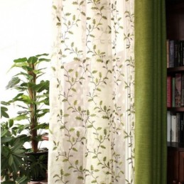 Cortinas Pastorais Americanas Transparentes Com Padrão De Bordado De Personalização Avançada