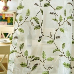 Cortinas Pastorais Americanas Transparentes Com Padrão De Bordado De Personalização Avançada