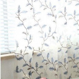 Cortinas Pastorais Americanas Transparentes Com Padrão De Bordado De Personalização Avançada